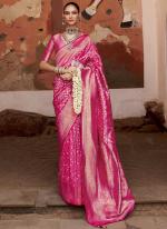 Banarasi Silk Rani Pink Traditional Wear Weaving  Saree